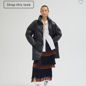 J. Crew Black Puffer Coat